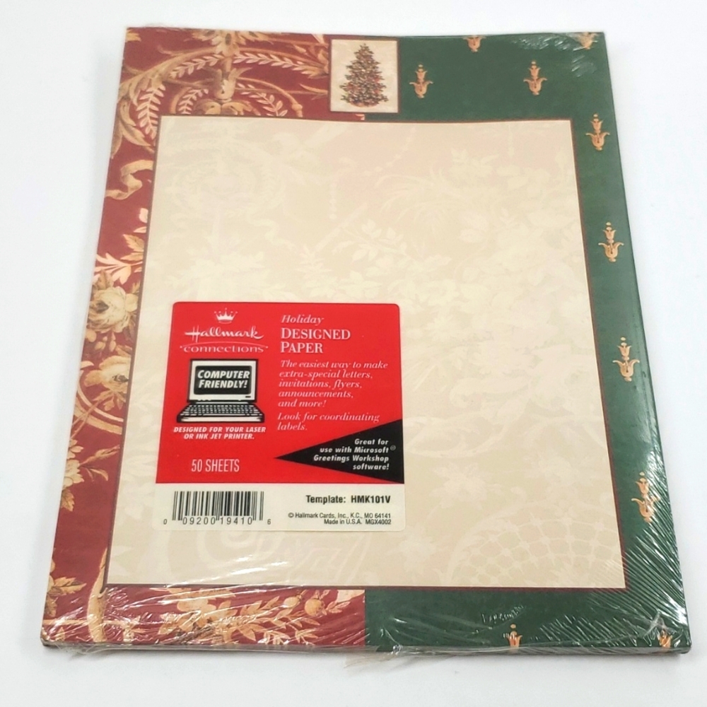Hallmark Connections Holiday Designed Paper Bundle of 2 pkgs 50 sheets each